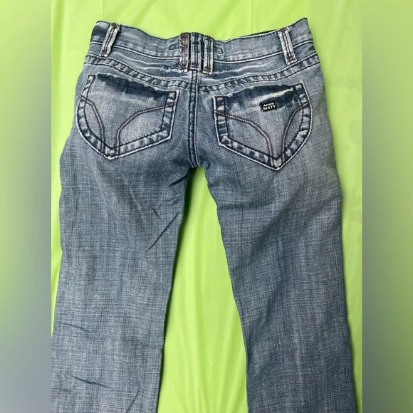 LOW RISE MISS SIXTY YK2 VINTAGE BLUE JEANS ,DISTRESS WITH EMBROILED POCKETS 24 - Picture 4 of 16